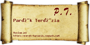 Parák Terézia névjegykártya